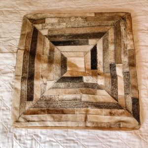20” x 20” cowhide throw pillow cover